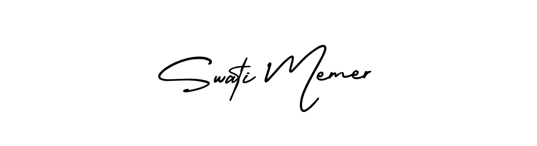 Use a signature maker to create a handwritten signature online. With this signature software, you can design (AmerikaSignatureDemo-Regular) your own signature for name Swati Memer. Swati Memer signature style 3 images and pictures png