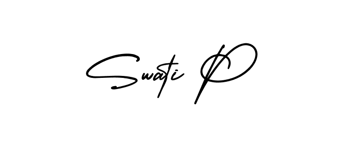 Make a beautiful signature design for name Swati P. Use this online signature maker to create a handwritten signature for free. Swati P signature style 3 images and pictures png