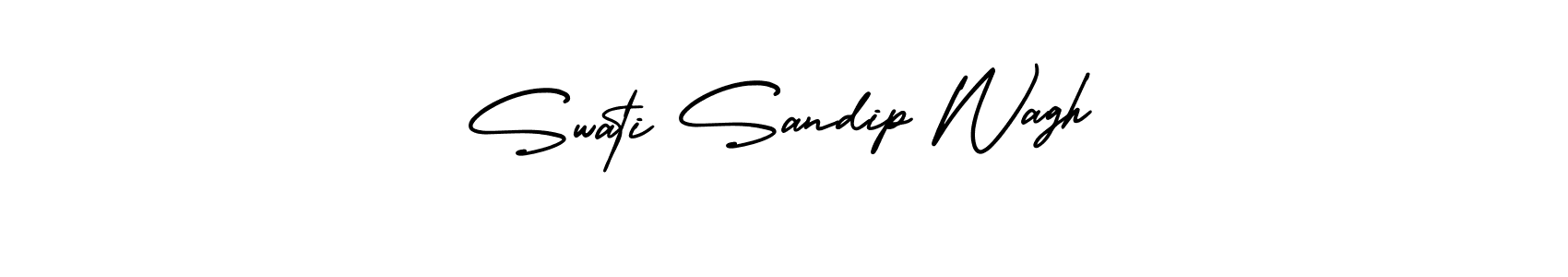 Swati Sandip Wagh stylish signature style. Best Handwritten Sign (AmerikaSignatureDemo-Regular) for my name. Handwritten Signature Collection Ideas for my name Swati Sandip Wagh. Swati Sandip Wagh signature style 3 images and pictures png