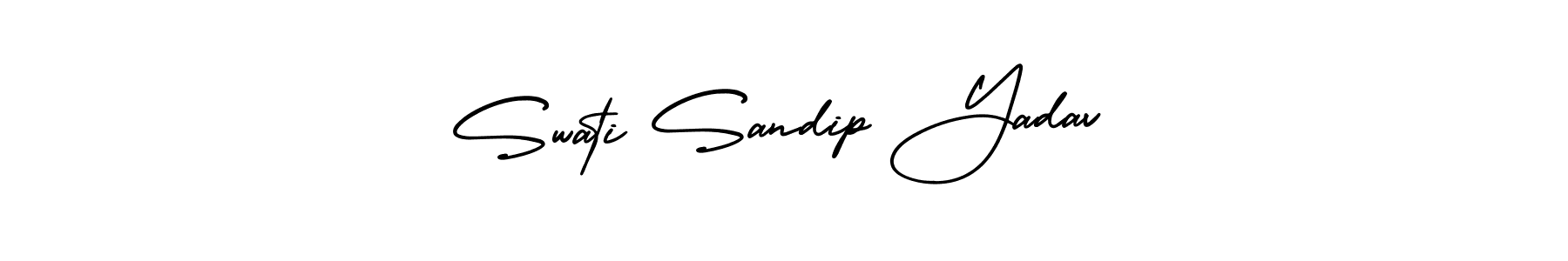 How to make Swati Sandip Yadav signature? AmerikaSignatureDemo-Regular is a professional autograph style. Create handwritten signature for Swati Sandip Yadav name. Swati Sandip Yadav signature style 3 images and pictures png