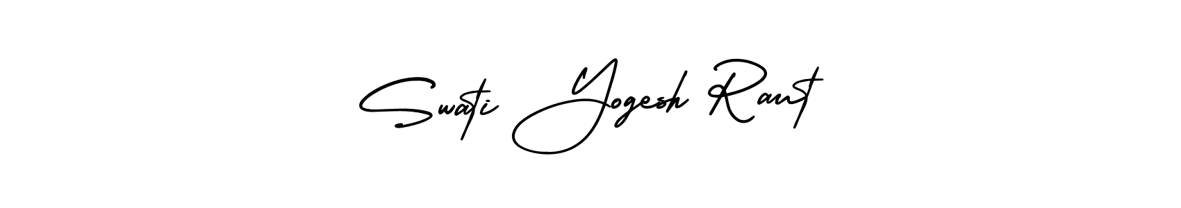 You should practise on your own different ways (AmerikaSignatureDemo-Regular) to write your name (Swati Yogesh Raut) in signature. don't let someone else do it for you. Swati Yogesh Raut signature style 3 images and pictures png