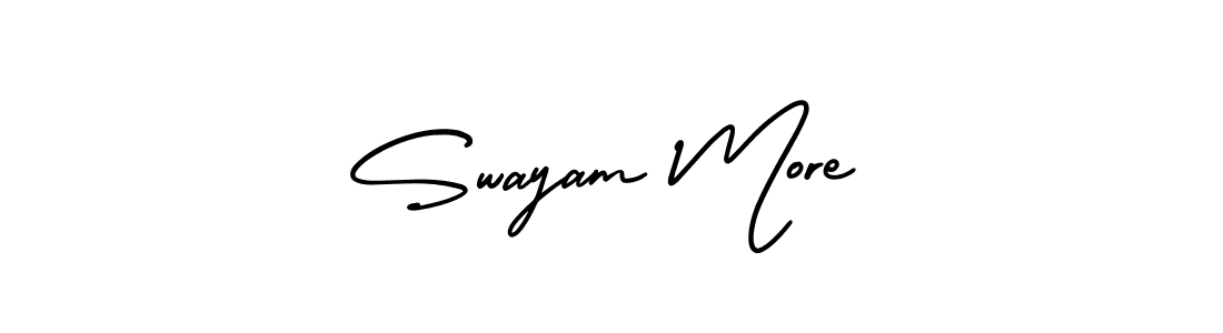 Check out images of Autograph of Swayam More name. Actor Swayam More Signature Style. AmerikaSignatureDemo-Regular is a professional sign style online. Swayam More signature style 3 images and pictures png