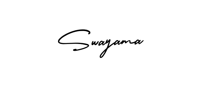 The best way (AmerikaSignatureDemo-Regular) to make a short signature is to pick only two or three words in your name. The name Swayama include a total of six letters. For converting this name. Swayama signature style 3 images and pictures png