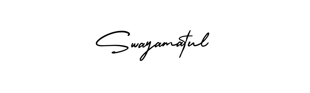 How to make Swayamatul signature? AmerikaSignatureDemo-Regular is a professional autograph style. Create handwritten signature for Swayamatul name. Swayamatul signature style 3 images and pictures png