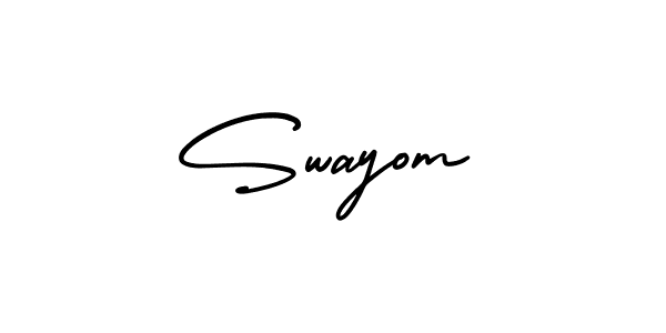 Similarly AmerikaSignatureDemo-Regular is the best handwritten signature design. Signature creator online .You can use it as an online autograph creator for name Swayom. Swayom signature style 3 images and pictures png