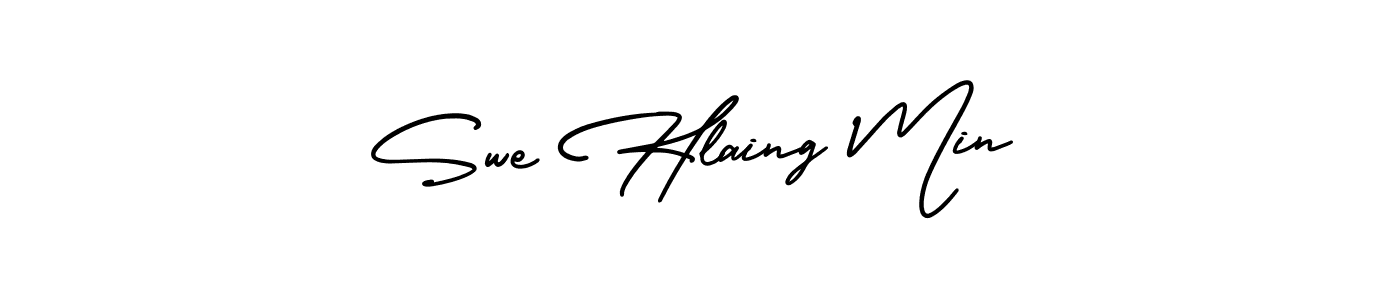 It looks lik you need a new signature style for name Swe Hlaing Min. Design unique handwritten (AmerikaSignatureDemo-Regular) signature with our free signature maker in just a few clicks. Swe Hlaing Min signature style 3 images and pictures png