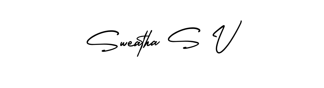 How to Draw Sweatha S V signature style? AmerikaSignatureDemo-Regular is a latest design signature styles for name Sweatha S V. Sweatha S V signature style 3 images and pictures png