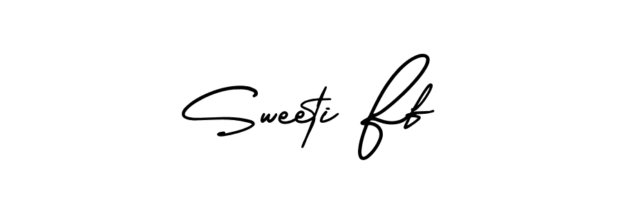 How to make Sweeti Ff name signature. Use AmerikaSignatureDemo-Regular style for creating short signs online. This is the latest handwritten sign. Sweeti Ff signature style 3 images and pictures png