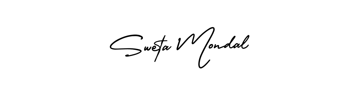 The best way (AmerikaSignatureDemo-Regular) to make a short signature is to pick only two or three words in your name. The name Sweta Mondal include a total of six letters. For converting this name. Sweta Mondal signature style 3 images and pictures png
