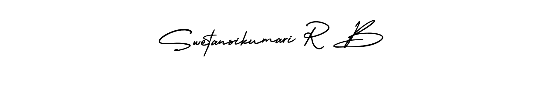 You should practise on your own different ways (AmerikaSignatureDemo-Regular) to write your name (Swetansikumari R B) in signature. don't let someone else do it for you. Swetansikumari R B signature style 3 images and pictures png