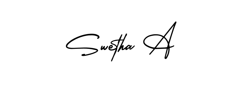 How to make Swetha A name signature. Use AmerikaSignatureDemo-Regular style for creating short signs online. This is the latest handwritten sign. Swetha A signature style 3 images and pictures png