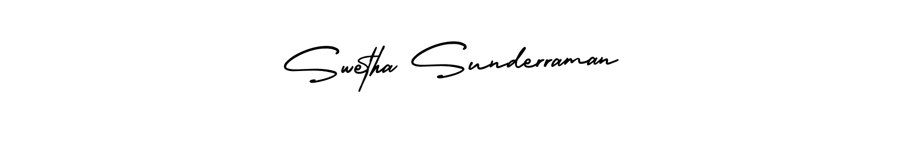 The best way (AmerikaSignatureDemo-Regular) to make a short signature is to pick only two or three words in your name. The name Swetha Sunderraman include a total of six letters. For converting this name. Swetha Sunderraman signature style 3 images and pictures png