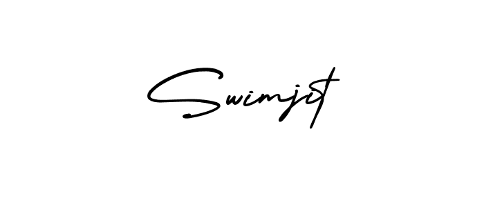 The best way (AmerikaSignatureDemo-Regular) to make a short signature is to pick only two or three words in your name. The name Swimjit include a total of six letters. For converting this name. Swimjit signature style 3 images and pictures png