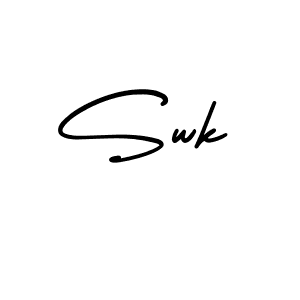 The best way (AmerikaSignatureDemo-Regular) to make a short signature is to pick only two or three words in your name. The name Swk include a total of six letters. For converting this name. Swk signature style 3 images and pictures png