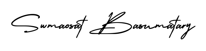 The best way (AmerikaSignatureDemo-Regular) to make a short signature is to pick only two or three words in your name. For converting this name Swmaosat Basumatary. Swmaosat Basumatary signature style 3 images and pictures png