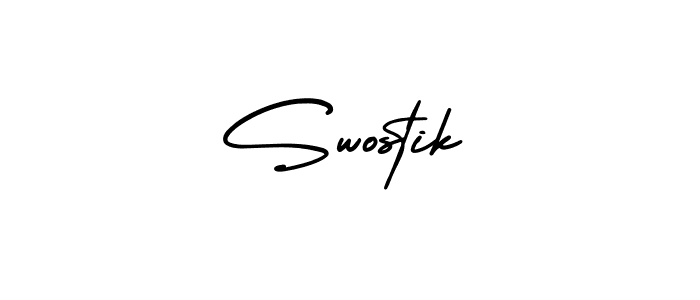 Swostik stylish signature style. Best Handwritten Sign (AmerikaSignatureDemo-Regular) for my name. Handwritten Signature Collection Ideas for my name Swostik. Swostik signature style 3 images and pictures png