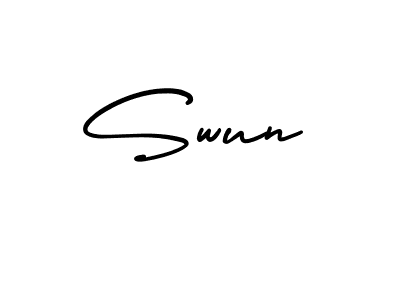 Swun stylish signature style. Best Handwritten Sign (AmerikaSignatureDemo-Regular) for my name. Handwritten Signature Collection Ideas for my name Swun. Swun signature style 3 images and pictures png