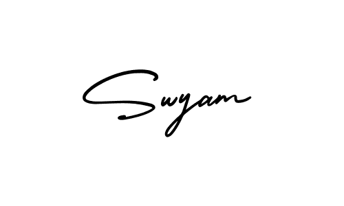 Similarly AmerikaSignatureDemo-Regular is the best handwritten signature design. Signature creator online .You can use it as an online autograph creator for name Swyam. Swyam signature style 3 images and pictures png