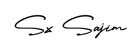 An effortless, minimalist signature concept for Sx Sajim using AmerikaSignatureDemo-Regular design. Clean lines that look great on any document. Sx Sajim signature style 3 images and pictures png