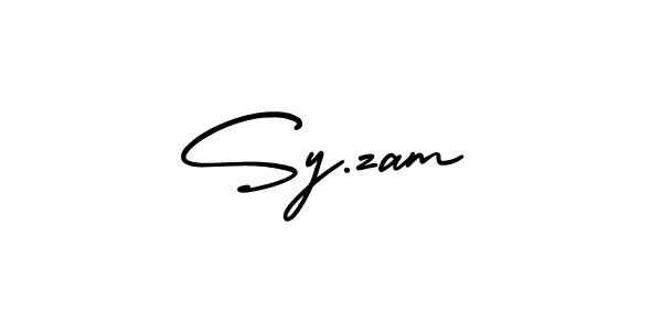 Sy.zam stylish signature style. Best Handwritten Sign (AmerikaSignatureDemo-Regular) for my name. Handwritten Signature Collection Ideas for my name Sy.zam. Sy.zam signature style 3 images and pictures png