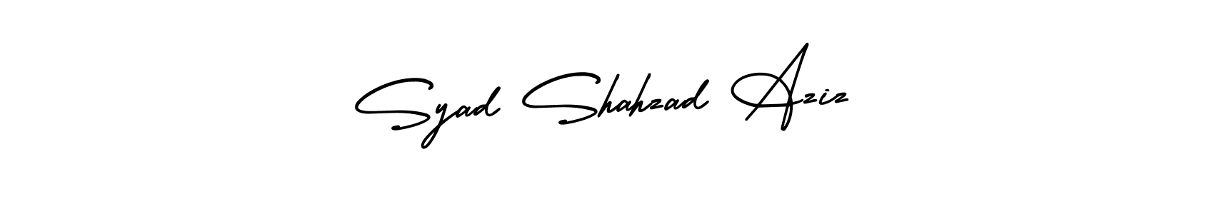 See photos of Syad Shahzad Aziz official signature by Spectra . Check more albums & portfolios. Read reviews & check more about AmerikaSignatureDemo-Regular font. Syad Shahzad Aziz signature style 3 images and pictures png