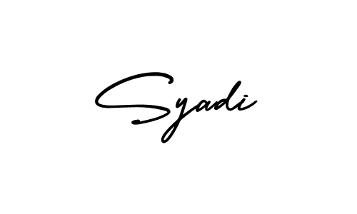 Similarly AmerikaSignatureDemo-Regular is the best handwritten signature design. Signature creator online .You can use it as an online autograph creator for name Syadi. Syadi signature style 3 images and pictures png