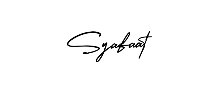 Use a signature maker to create a handwritten signature online. With this signature software, you can design (AmerikaSignatureDemo-Regular) your own signature for name Syafaat. Syafaat signature style 3 images and pictures png