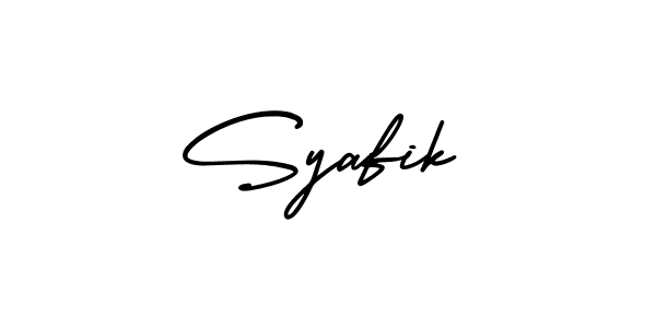 How to make Syafik name signature. Use AmerikaSignatureDemo-Regular style for creating short signs online. This is the latest handwritten sign. Syafik signature style 3 images and pictures png
