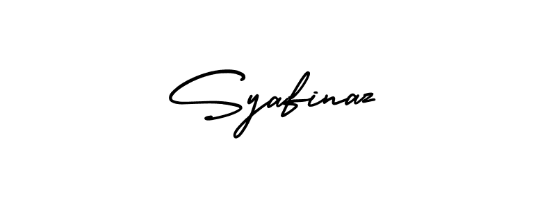 The best way (AmerikaSignatureDemo-Regular) to make a short signature is to pick only two or three words in your name. The name Syafinaz include a total of six letters. For converting this name. Syafinaz signature style 3 images and pictures png