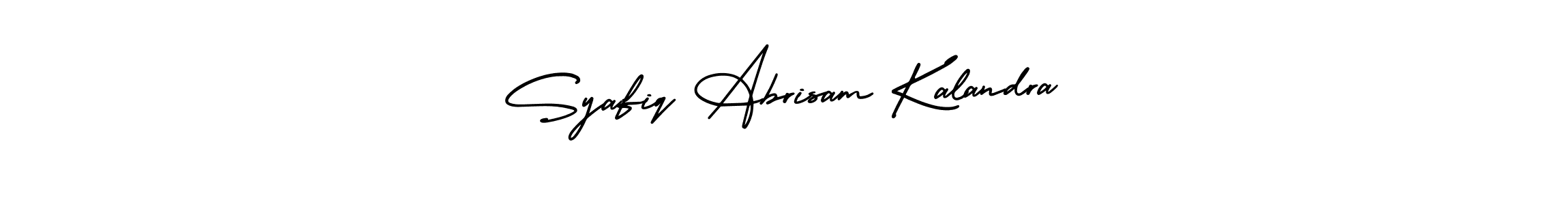 Make a beautiful signature design for name Syafiq Abrisam Kalandra. With this signature (AmerikaSignatureDemo-Regular) style, you can create a handwritten signature for free. Syafiq Abrisam Kalandra signature style 3 images and pictures png
