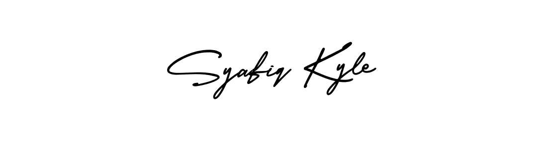 How to make Syafiq Kyle name signature. Use AmerikaSignatureDemo-Regular style for creating short signs online. This is the latest handwritten sign. Syafiq Kyle signature style 3 images and pictures png