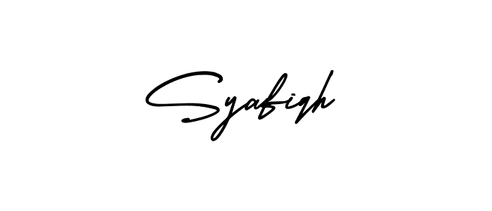 Also You can easily find your signature by using the search form. We will create Syafiqh name handwritten signature images for you free of cost using AmerikaSignatureDemo-Regular sign style. Syafiqh signature style 3 images and pictures png