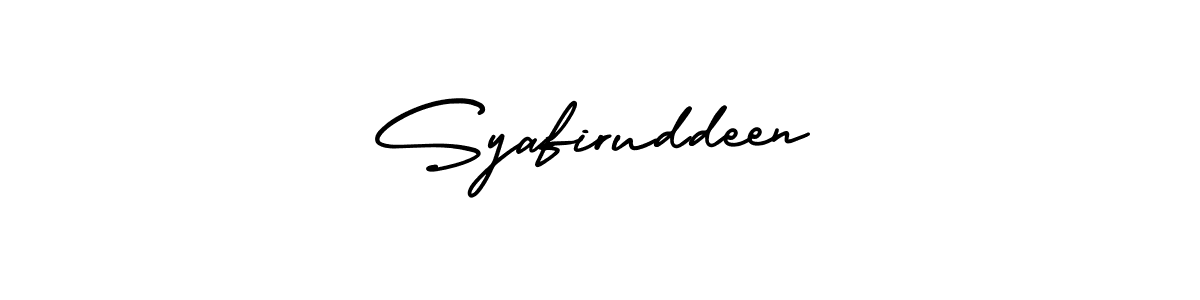 Make a beautiful signature design for name Syafiruddeen. With this signature (AmerikaSignatureDemo-Regular) style, you can create a handwritten signature for free. Syafiruddeen signature style 3 images and pictures png