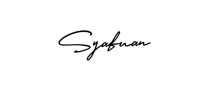 The best way (AmerikaSignatureDemo-Regular) to make a short signature is to pick only two or three words in your name. The name Syafuan include a total of six letters. For converting this name. Syafuan signature style 3 images and pictures png