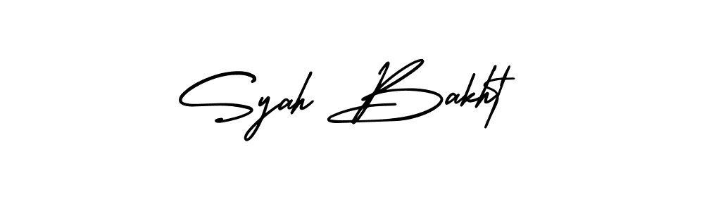 if you are searching for the best signature style for your name Syah Bakht. so please give up your signature search. here we have designed multiple signature styles  using AmerikaSignatureDemo-Regular. Syah Bakht signature style 3 images and pictures png