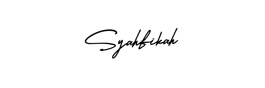 Create a beautiful signature design for name Syahfikah. With this signature (AmerikaSignatureDemo-Regular) fonts, you can make a handwritten signature for free. Syahfikah signature style 3 images and pictures png