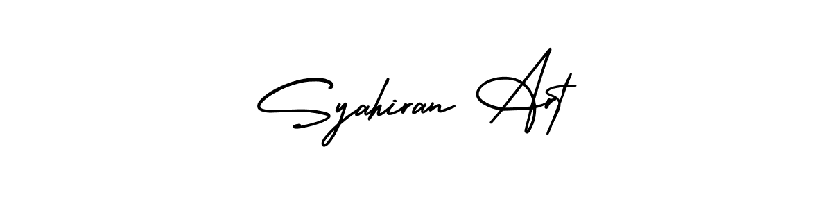 You should practise on your own different ways (AmerikaSignatureDemo-Regular) to write your name (Syahiran Art) in signature. don't let someone else do it for you. Syahiran Art signature style 3 images and pictures png