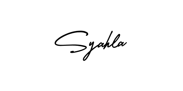 How to make Syahla signature? AmerikaSignatureDemo-Regular is a professional autograph style. Create handwritten signature for Syahla name. Syahla signature style 3 images and pictures png