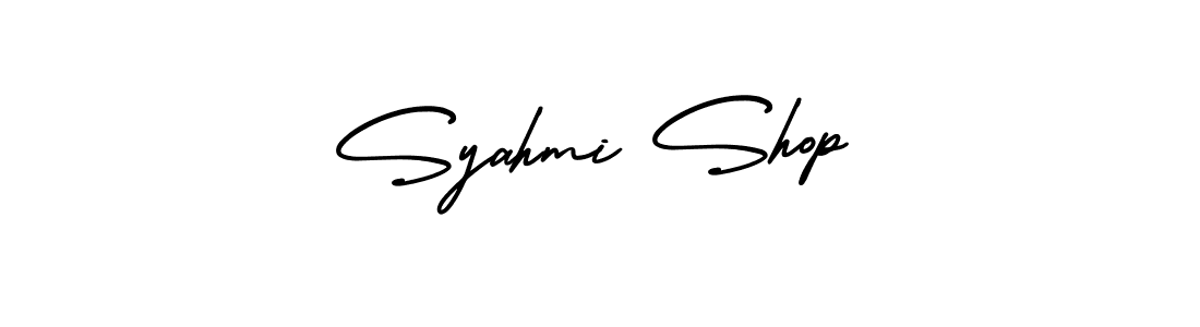 How to Draw Syahmi Shop signature style? AmerikaSignatureDemo-Regular is a latest design signature styles for name Syahmi Shop. Syahmi Shop signature style 3 images and pictures png