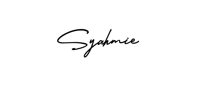 if you are searching for the best signature style for your name Syahmie. so please give up your signature search. here we have designed multiple signature styles  using AmerikaSignatureDemo-Regular. Syahmie signature style 3 images and pictures png