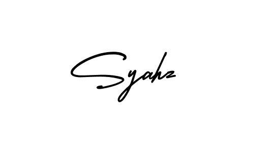 Use a signature maker to create a handwritten signature online. With this signature software, you can design (AmerikaSignatureDemo-Regular) your own signature for name Syahz. Syahz signature style 3 images and pictures png