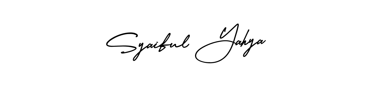 Use a signature maker to create a handwritten signature online. With this signature software, you can design (AmerikaSignatureDemo-Regular) your own signature for name Syaiful Yahya. Syaiful Yahya signature style 3 images and pictures png