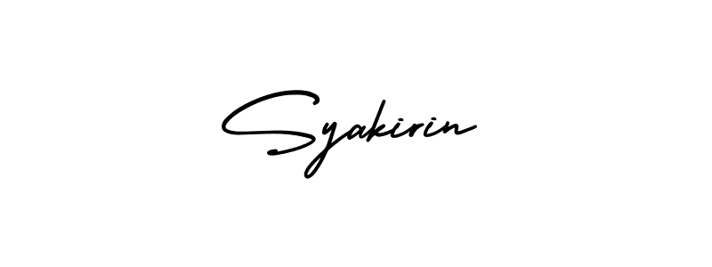 How to make Syakirin name signature. Use AmerikaSignatureDemo-Regular style for creating short signs online. This is the latest handwritten sign. Syakirin signature style 3 images and pictures png