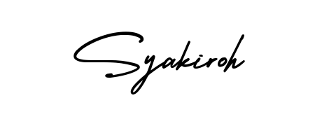 Try this chic Syakiroh handwritten sign style. Using AmerikaSignatureDemo-Regular font elements, it gives your name a sleek, memorable identity. Syakiroh signature style 3 images and pictures png