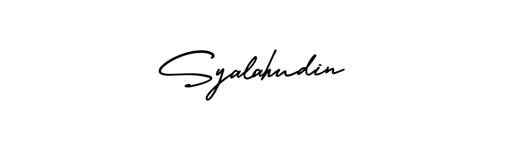 How to make Syalahudin signature? AmerikaSignatureDemo-Regular is a professional autograph style. Create handwritten signature for Syalahudin name. Syalahudin signature style 3 images and pictures png