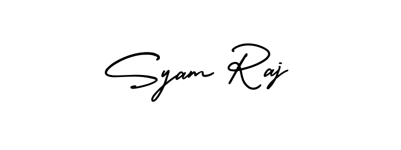 Use a signature maker to create a handwritten signature online. With this signature software, you can design (AmerikaSignatureDemo-Regular) your own signature for name Syam Raj. Syam Raj signature style 3 images and pictures png