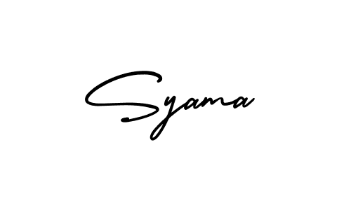 Syama stylish signature style. Best Handwritten Sign (AmerikaSignatureDemo-Regular) for my name. Handwritten Signature Collection Ideas for my name Syama. Syama signature style 3 images and pictures png