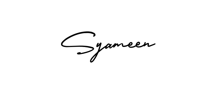 It looks lik you need a new signature style for name Syameen. Design unique handwritten (AmerikaSignatureDemo-Regular) signature with our free signature maker in just a few clicks. Syameen signature style 3 images and pictures png