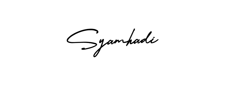AmerikaSignatureDemo-Regular is a professional signature style that is perfect for those who want to add a touch of class to their signature. It is also a great choice for those who want to make their signature more unique. Get Syamhadi name to fancy signature for free. Syamhadi signature style 3 images and pictures png