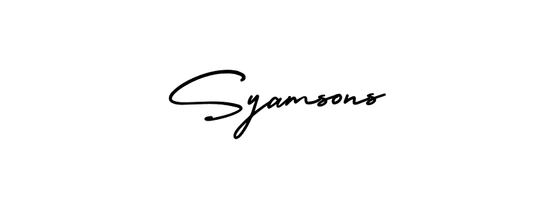 You can use this online signature creator to create a handwritten signature for the name Syamsons. This is the best online autograph maker. Syamsons signature style 3 images and pictures png